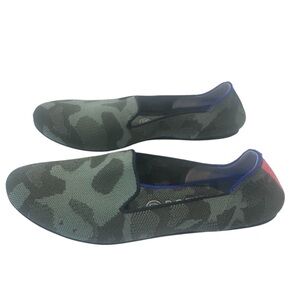Rothy’s The Loafer Ballet Flats Olive Green Camo Size 9 Slip-On Shoes Round Toe